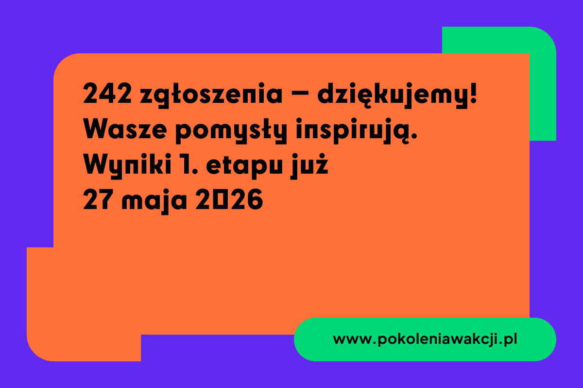 242 niezwykłych pomysłów na&nbsp;społeczną zmianę! – Pokolenia w&nbsp;Akcji edycja 2026